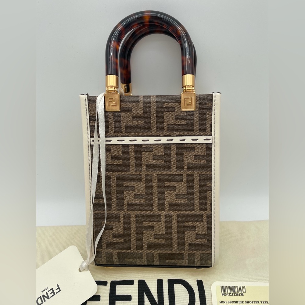 NEW FENDI MINI SUNSHINE FF SUMMER  CROSSBODY TOTE BAG PURSE NWT AUTH! - Picture 6 of 13